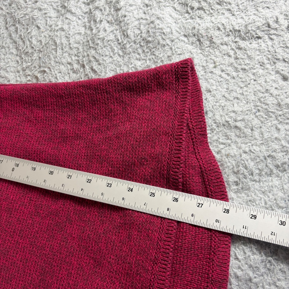 Old Navy Womens Medium Burgundy Red V-Neck Cotton Knit High Low Sweater - Picture 7 of 9